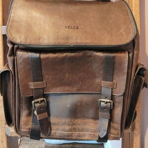 Brown Leather Men's Backpack